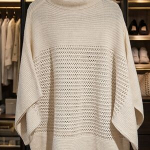 Chico's Cream Knit Poncho